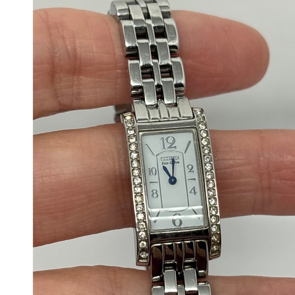Citizen Eco-Drive Women\'s Silver Tone Crystal‎ Accent Watch Untested Battery main image 10